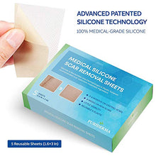 Load image into Gallery viewer, Puriderma Medical Silicone Scar Removal Sheets [Set of 5] - Fast &amp; Effective on Keloid, Surgery, Burn, Acne, C-Section Scars
