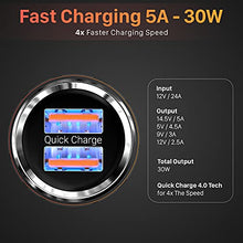 Load image into Gallery viewer, Bestrix Car Charger, Dual Port USB Quick Charge 4.0, 5A/30W Fast Charging, Car USB Charger Adapter, Compatible with Any iPhone/iPad/Samsung Galaxy S10 S9 S8 S7 S6 Note LG Nexus

