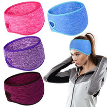 Load image into Gallery viewer, URATOT 4 Pieces Fleece Headbands Ear Warmers Women Ear Muffs Winter Running Ponytail Headband for Outdoor Sports Fitness (Hot Pink, Burgundy, Assorted Color)
