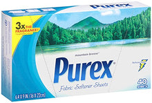 Load image into Gallery viewer, Purex Fabric Softener Dryer Sheets, Mountain Breeze, 40 Count
