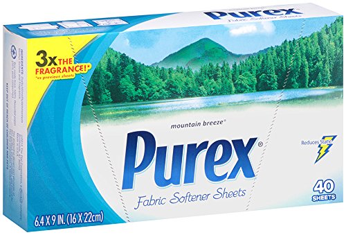 Purex Fabric Softener Dryer Sheets, Mountain Breeze, 40 Count