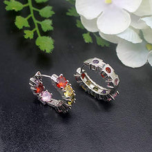Load image into Gallery viewer, Women Silver Earrings Rose Gold Earring Garnet Peridot Amethyst Morganite Ideal Gift Choice (Silver earrings)
