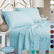 Load image into Gallery viewer, Mejoroom Full Size Sheet Set,Extra Soft Luxury Brushed Microfiber 1800 Full Sheets with 15-inch Deep Pocket - Breathable Wrinkle Fade Stain Resistant Hypoallergenic - 4 Piece (Full, Aqua)
