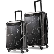 Load image into Gallery viewer, American Tourister Moonlight Hardside Expandable Luggage with Spinner Wheels, Black Marble, 2-Piece Set (21/24)
