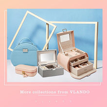 Load image into Gallery viewer, Vlando Jewelry Box, Faux Leather Medium Jewelry Organizer, Vintage Gift for Women -Pink-Cross Pattern
