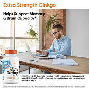 Doctor's Best Extra Strength Ginkgo, Non-GMO, Vegan, Gluten Free, Soy Free, Promotes Mental Function and Memory, 120 mg, 360 Count (Pack of 1)
