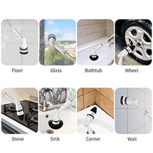 Load image into Gallery viewer, Electric Spin Scrubber 360 Cordless Power Bathroom Scrubber Tub and Tile Shower Scrubber, Floor Scrubber with Long Handle and 3 Replaceable Cleaning Brush Heads for Cleaning Tile Wall Bathtub Kitchen
