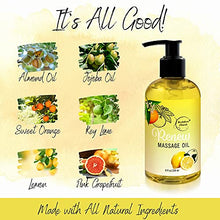 Load image into Gallery viewer, Renew Massage Oil with Orange, Lemon &amp; Peppermint Essential Oils - Great for Massage Therapy or Home use. Ideal for Full Body – with Almond, Grapeseed &amp; Jojoba Oils – By Brookethorne Naturals
