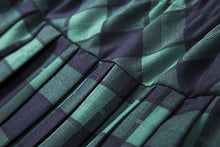 Load image into Gallery viewer, Women's Elastic Waist Plaid Pleated Skirt Tartan Skater School Uniform Mini Skirts (XX-Large, Series 5 Green)
