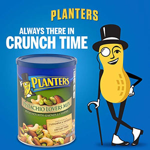 PLANTERS Pistachio Lover's Mix, 1.15 lb. Resealable Canister - Deluxe Pistachio Mix: Pistachios, Almonds & Cashews Roasted in Peanut Oil with Sea Salt - Kosher, Savory Snack