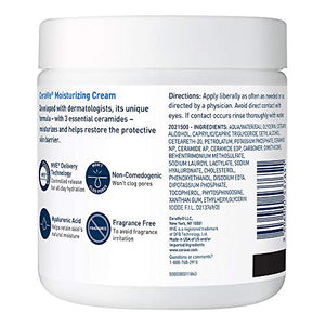 CeraVe Moisturizing Cream | Body and Face Moisturizer for Dry Skin | Body Cream with Hyaluronic Acid and Ceramides | Normal | Fragrance Free | 19 Oz