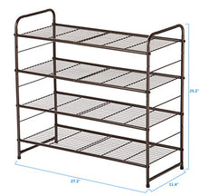 Load image into Gallery viewer, Bextsrack 4-Tier Shoe Rack, Stackable &amp; Adjustable Wire Grid Shoe Shelf Storage Organizer for Closet Bedroom Entryway - Bronze
