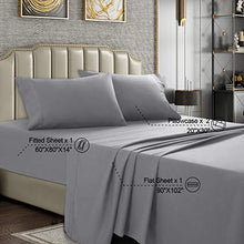 Load image into Gallery viewer, Starcast Bed Sheet Set Queen Size Soft Microfiber 1800 Thread Count Bedding Sheet Set Deep Pocket, Wrinkle,Fade Resistant, Breathable, Hotel Luxury Cooling Sheets Set-4 Piece (Grey
