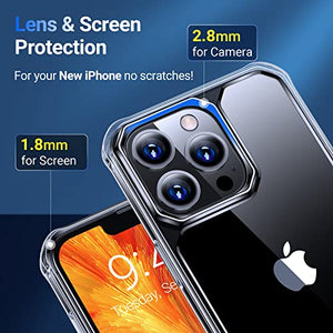 VANMASS Crystal Protective Designed for iPhone 13 Pro Max Case 6.7”, [Military Grade Shockproof] [Optical Research Clear Material] Anti-Yellow Slim Thin Soft Phone Case for iPhone 13 Pro Max