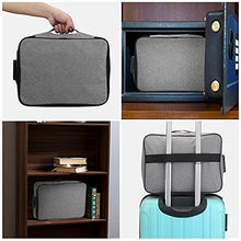 Load image into Gallery viewer, AHXNBDR Safe Document Organizer Box with Handle for Home Office, File Organizer Bag with Lock, Portable Document Storage Bags, Multi-Layer Important File case for Travel Passport, Certificates, Grey
