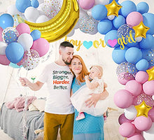 Load image into Gallery viewer, Gender Reveal Decorations - Pink and Blue Balloon Garland Arch Kit with 36''Gold Foil Moon&amp;Stars Confetti Balloon Gender Reveal Banner for Gender Reveal Birthday Baby Shower Party Decorations Supplies
