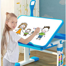 Load image into Gallery viewer, WZZ Kids Desk and Chair Set, Height Adjustable Kids Table and Chair Set, Home School Use Anti-Reflective Children Study Table with LED Light(Endurance 4 H)/Reading Board/Pull-Out Drawer 70X40cm,Pink
