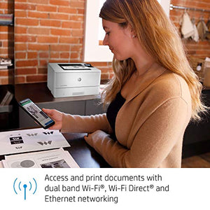 HP LaserJet Pro M404dw Monochrome Wireless Laser Printer with Double-Sided Printing, Works with Alexa (W1A56A)