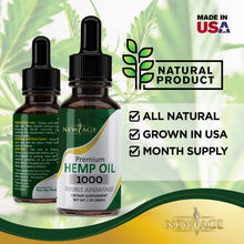 Load image into Gallery viewer, Hemp Oil - 4 Pack - 1000mg of Hemp - Grown &amp; Made in USA - Natural Hemp Drops - by NewAge
