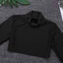 Load image into Gallery viewer, inlzdz Kids Girls Long/Short Sleeves/Sleeveless Crop Top Tight Shirt Dancewear Athletic Ballet Dance Yoga Costume Black 8
