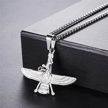 Load image into Gallery viewer, U7 Farvahar Pendant with Chain Stainless Steel Symbol of Iran Persian Gift Necklace
