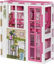 Load image into Gallery viewer, Barbie Dollhouse with 2 Levels &amp; 4 Play Areas, Fully Furnished House with Pet Puppy &amp; Accessories, Gift for Kids 3 Years Old and Up
