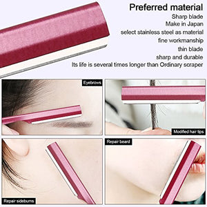 Miss Gorgeous London Eyebrow Razor, Eyebrow Razor Shaper for Men and Women, Grooming Shavers (red-10pcs)