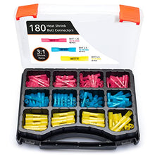 Load image into Gallery viewer, Wirefy 180 PCS Heat Shrink Butt Connectors Kit - Marine Grade Butt Connectors - Wire Butt Splice Connectors - Electrical Waterproof Heat Shrink Butts - 22-10 AWG
