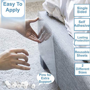 FurPals Furniture Protector from Cats, Anti Cat Scratch Deterrent Tape, Clear Double Sided Training Tape, Couch Protector from Scratching, 4 XL (17 in by 12 in) & 4 Large (18 in by 9 in) Plus Extras
