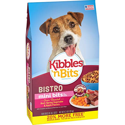Kibbles 'N Bits Small Breed Mini Bits Savory Beef & Chicken Flavors Bonus Bag Dry Dog Food, 4.2 Lb