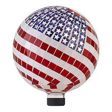 Load image into Gallery viewer, Alpine Corporation 12" Tall Indoor/Outdoor Mosaic American Flag Gazing Globe Yard Art Decor
