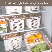 Load image into Gallery viewer, OCOSOLO Vegetable Storage Containers for Fridge, Produce Saver Containers Refrigerator Organizer Bins,BPA-Free Plastic Produce Keepers with Lid &amp; Colander for Fruits, Salad, Lettuce, Berry (3 Pack)
