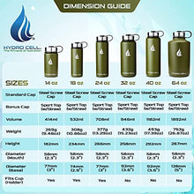 Load image into Gallery viewer, HYDRO CELL Stainless Steel Water Bottle w/ Straw &amp; Wide Mouth Lids (64oz 40oz 32oz 24oz 18oz 14oz) - Keeps Liquids Perfectly Hot or Cold with Double Wall Vacuum Insulated Sweat Proof Sport Design (Neon/Neon 14oz)*
