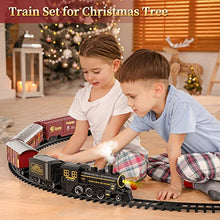 Load image into Gallery viewer, Train Set for Boys 4-7 w/ Smoke, Sounds &amp; Light, Electric Classical Steam Engine Locomotive for Toddlers 2-4, Rechargeable Model Trains Kit Toys w/ Passenger Carriage for Kids Age 3-4
