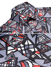 Load image into Gallery viewer, Daupanzees Mens Long Sleeve Fashion Pop Style Design Print Dress Shirt Black
