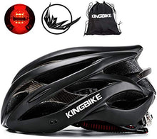 Load image into Gallery viewer, Kingbike Bike Helmet Men Women Bicycle Adult Cycling Specialized Road Mountain MTB Helmets For Mens Womens Adults Casco Para Bicicleta with Safety Light Portable Bag Accessories (Black)
