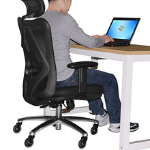 Load image into Gallery viewer, Duramont Ergonomic Adjustable Office Chair with Lumbar Support and Rollerblade Wheels - High Back with Breathable Mesh - Thick Seat Cushion - Adjustable Head &amp; Arm Rests, Seat Height - Reclines
