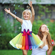 Load image into Gallery viewer, Simplicity Rainbow Tutu for Girls Princess Tutu Layered Tulle Dress up Toddler Tutu Skirt Unicorn Tutu with Headband Hair Bow
