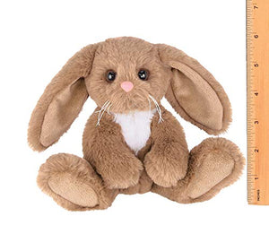 Berington Lil Benny Small Brown Plush Bunny Rabbit Stuffed Animal, 6 inches