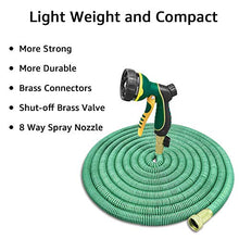 Load image into Gallery viewer, NGreen Expandable and Flexible Garden Hose - 25/50/75/100 Feet Strongest Triple Core Latex and Solid Brass Fittings Free Spray Nozzle 3/4 USA Standard Easy Storage Kink Free Water Hose (75 FT)
