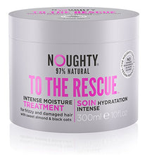 Load image into Gallery viewer, Noughty To The Rescue Intense Moisture Hair Mask for Dry, Frizzy, Damaged and Processed Hair | Vegan-Friendly 97% Natural Sulfate Free Deeply Hydrating Mask with Argan Oil | 100 ml / 10.5 fl oz

