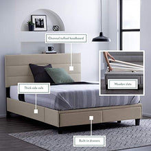 Load image into Gallery viewer, Edenbrook Johnson Upholstered Bed with Built-in Drawers-Modern Channel Tufted Headboard-Easy Assembly-Queen, Charcoal
