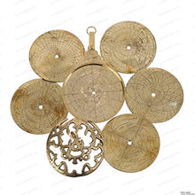 Load image into Gallery viewer, US HANDICRAFTS 10.5" Hanging Brass Arabic Astrolabe Globe Maritime Navigational Astrological Calendar Replica with Handwork.
