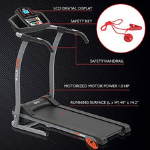 Load image into Gallery viewer, Hurtle Electric Folding Treadmill Exercise Machine - Smart Compact Digital Fitness Treadmill Workout Trainer w/Bluetooth App Sync, Manual Incline Adjustment, for Walking, Running, Gym HURTRD18
