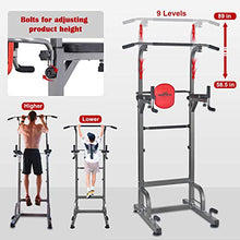 Load image into Gallery viewer, RELIFE REBUILD YOUR LIFE Power Tower Workout Dip Station for Home Gym Strength Training Fitness Equipment Newer Version
