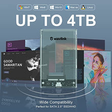 Load image into Gallery viewer, WAVLINK 2.5" Hard Drive Enclosure, USB C 3.1 Gen 2 to SATA External Hard Disk Case Clear for 9.5/7mm HDD SSD w/UASP 6Gbps 4TB Tool Free for WD Seagate Toshiba Samsung Hitachi PS4 Xbox Router
