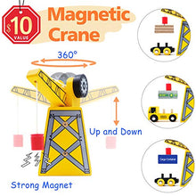 Load image into Gallery viewer, 60 Pcs Crane Train Set-Wooden Tracks &amp; Exclusive Crane &amp; Trains- Fits Thomas, Chuggington, Melissa- Gift Packed Toy Railway Kits- Kids Friendly Building Toy for 3+ Years Old Girls &amp; Boys
