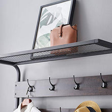 Load image into Gallery viewer, MHAOSEHU Entryway Coat Rack Bench, Modern Hall Tree with Storage Bench, Wood and Metal Hallway Bench with Coat Rack, Espresso 3-in-1 Design
