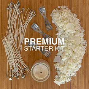 Oraganix Natural Soy Wax for DIY Candle Making Supplies-10lb Bag with 150ct 6'' Pre-Waxed Candle Wicks