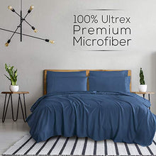 Load image into Gallery viewer, Mueller Ultratemp Bed Sheets Set, Super Soft 1800 Thread Count Egyptian 18-24 Inch Deep Pocket Sheets, Transfers Heat, Breathes Better, Hypoallergenic, Wrinkle, 6Pc, Navy Queen
